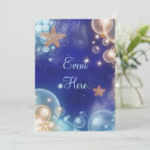 ビーチテーマパーティー　ヒトデ　青 招待状 (スタンド正面)