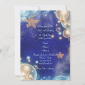 ビーチテーマパーティー　ヒトデ　青 招待状 (裏面)