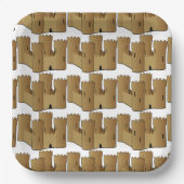 ビーチテーマパーティー 砂の城 紙皿 (正面)