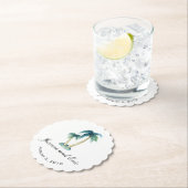 ビーチテーマパーム結婚ツリーのパブカスタムコースター ペーパーコースター (インサイチュ)