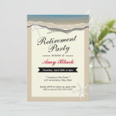 ビーチテーマヒトデ退職パーティの招待状 招待状 (スタンド正面)