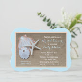 ビーチテーマブライダルシャワー招待バーラップルック 招待状 (スタンド正面)