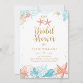 ビーチテーマブライダルシャワー招待 招待状 (正面)