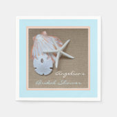 ビーチテーマブライダルシャワー紙ナプキン スタンダードカクテルナプキン (正面)