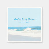 ビーチテーマベビーシャワーナプキン海シースケープ スタンダードカクテルナプキン (正面)