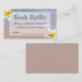 ビーチテーマベビーシャワーブックラッフルチケット エンクロージャーカード (正面/裏面)