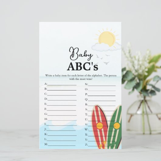 ビーチテーマベビーAbcのベビーシャワーゲーム (スタンド正面)