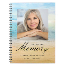 ビーチテーマメモリアル葬儀フォトゲスト ノートブック
