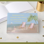 ビーチテーマリタイア実在パーティーゴールドフォイル ゲストブック