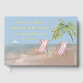 ビーチテーマリタイア実在パーティーゴールドフォイル ゲストブック (正面)