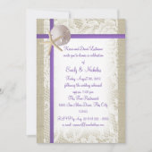 ビーチテーマリハーサルディナーパープル 招待状 (正面)