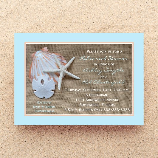 ビーチテーマリハーサルディナー招待状 招待状