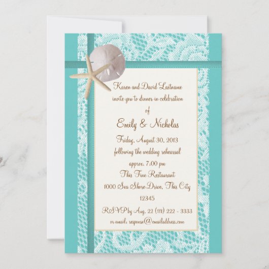 ビーチテーマリハーサルディナー 招待状 (正面)