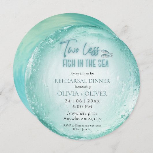 ビーチテーマリハーサル夕食 招待状 (正面/裏面)