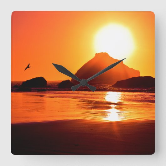 ビーチテーマ壁時計 スクエア壁時計 (正面)