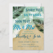 ビーチテーマ婚約パーティ招待状 招待状 (正面)