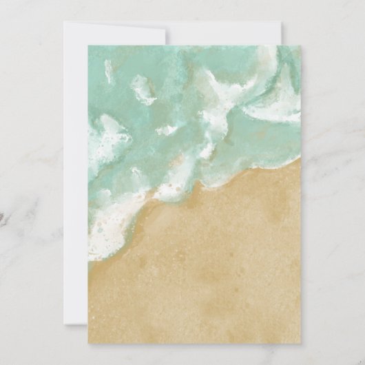 ビーチテーマ婚約パーティ招待状 招待状 (裏面)