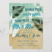 ビーチテーマ婚約パーティ招待状 招待状 (正面/裏面)