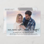 ビーチテーマ婚約発表写真はがき 案内ポストカード (正面/裏面)