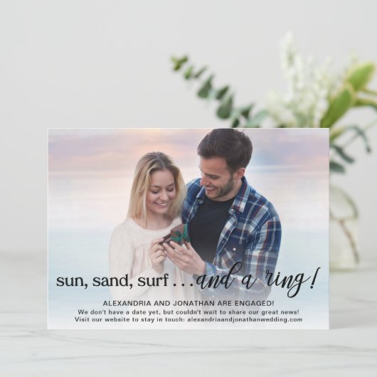 ビーチテーマ婚約発表写真 案内状 (スタンド正面)