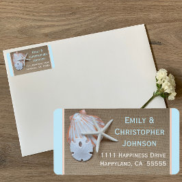 ビーチテーマ差出人住所ラベル ラベル