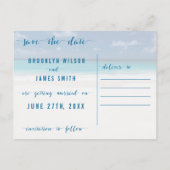 ビーチテーマ待つ日付を保存 案内ポストカード (裏面)