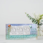 ビーチテーマ日付の写真カードの保存 セーブザデート (スタンド正面)