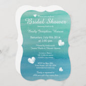 ビーチテーマ水彩ブライダルシャワー招待状 招待状 (正面/裏面)
