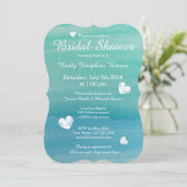 ビーチテーマ水彩ブライダルシャワー招待状 招待状 (スタンド正面)