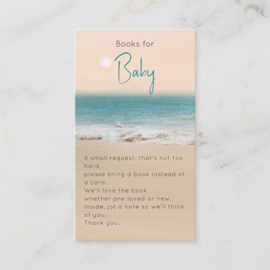 ビーチテーマ用ベビーシャワー本 エンクロージャーカード (正面)