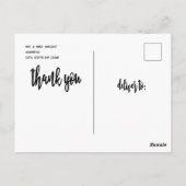 ビーチテーマ結婚の感謝はがき ポストカード (裏面)