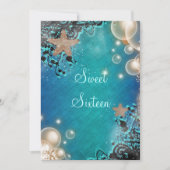 ビーチテーマ結婚の誕生日パーティー 招待状 (正面)