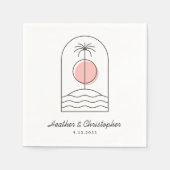 ビーチテーマ結婚ズナプキンスカスタムカラーナプキンス スタンダードカクテルナプキン (正面)
