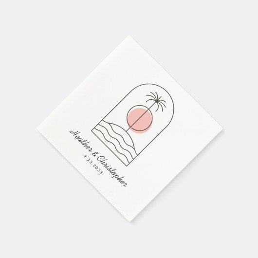 ビーチテーマ結婚ズナプキンスカスタムカラーナプキンス スタンダードカクテルナプキン (角)