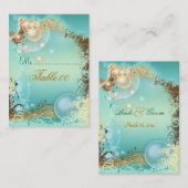 ビーチテーマ結婚ズ – エレガントパーティー プレイスカード (正面/裏面)