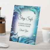 ビーチテーマ結婚ドルフィンの安全性 台座サイン (インサイチュ)