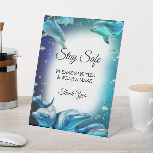 ビーチテーマ結婚ドルフィンの安全性 台座サイン (インサイチュ)