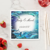 ビーチテーマ結婚ドルフィンズペーパーナプキン スタンダードランチョンナプキン (インサイチュ)