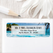 ビーチテーマ結婚差出人住所 ラベル (インサイチュ)