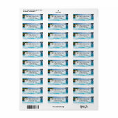 ビーチテーマ結婚差出人住所 ラベル (フルシート)