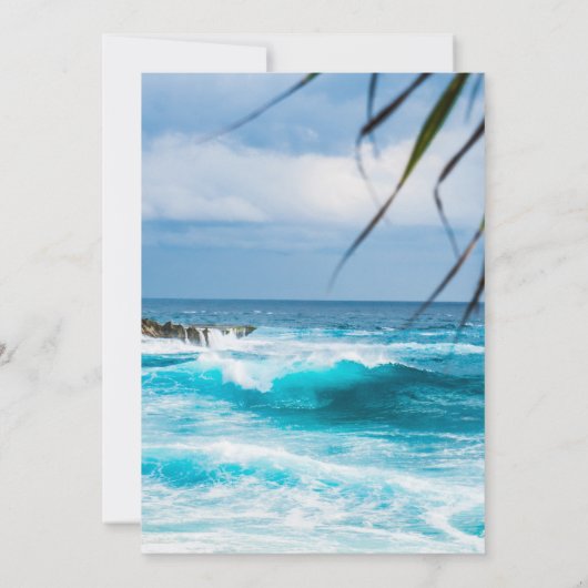 ビーチテーマ結婚式招待状 招待状 (裏面)