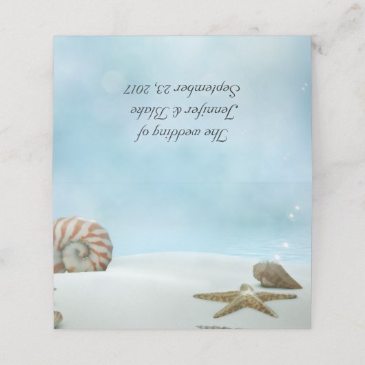 ビーチテーマ結婚折り畳み座席表 プレイスカード (外部開封)