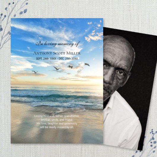 ビーチテーマ記念写真カード 名刺