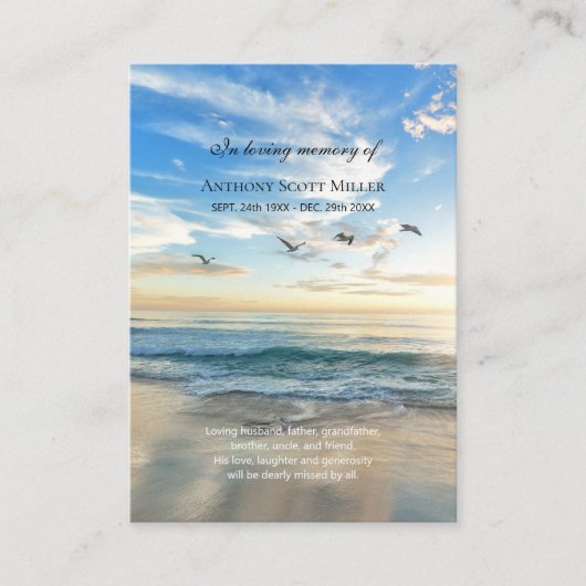 ビーチテーマ記念写真カード 名刺 (正面)