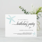 ビーチテーマ誕生日パーティーの招待 招待状 (スタンド正面)