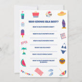 ビーチテーマ誕生日パーティーゲーム 招待状 (正面)