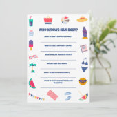 ビーチテーマ誕生日パーティーゲーム 招待状 (スタンド正面)