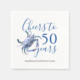 ビーチテーマ50誕生日カクテルナプキンス スタンダードカクテルナプキン