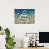 ビーチテーマInstagram写真ハッシュタグ結婚のサイン ポスター (ホームオフィス)