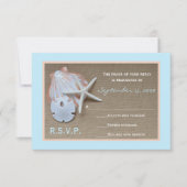 ビーチテーマRSVP結婚式招待状 出欠カード (正面)